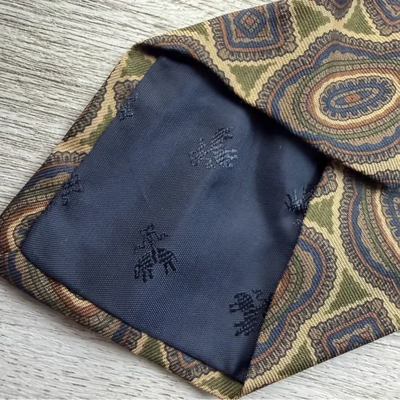 Brooks Brothers Makers USA Geometric Shapes Silk Neck Tie Woven Vintage